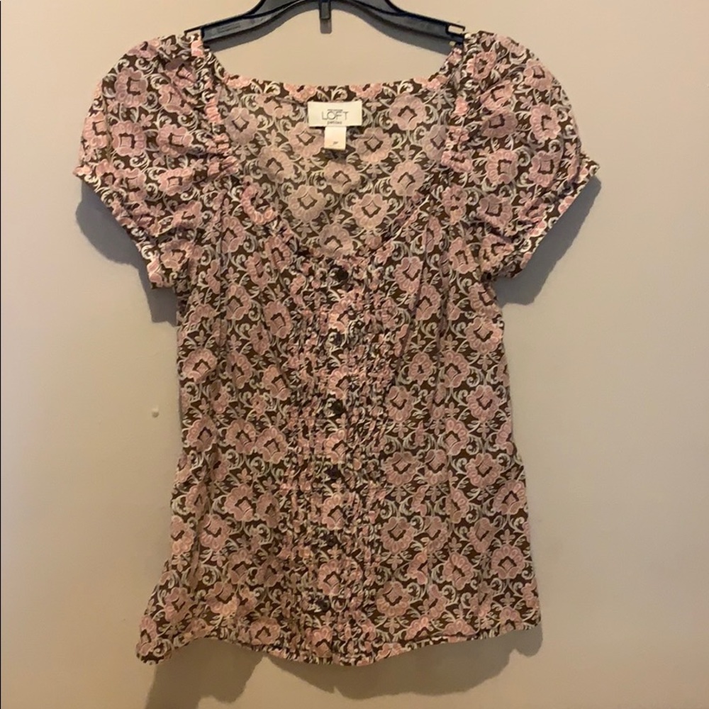 Brown and pink blouse